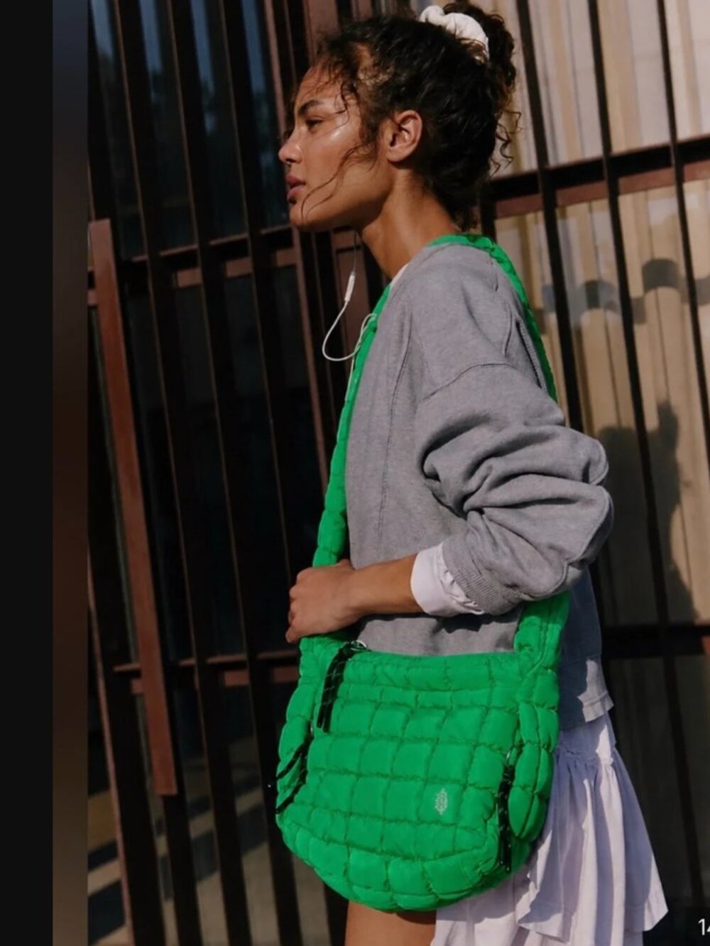 FP Movement Women Kelly Green Quilted Baby Carryall Sling Bag NWOT 58$+TAX